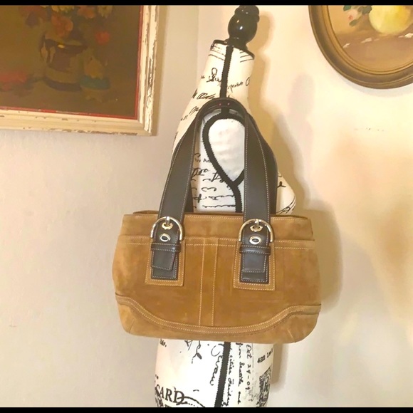π€ Authentic Coach Suede Satchel Bag Purse - Great Condition π€ - Picture 2 of 11